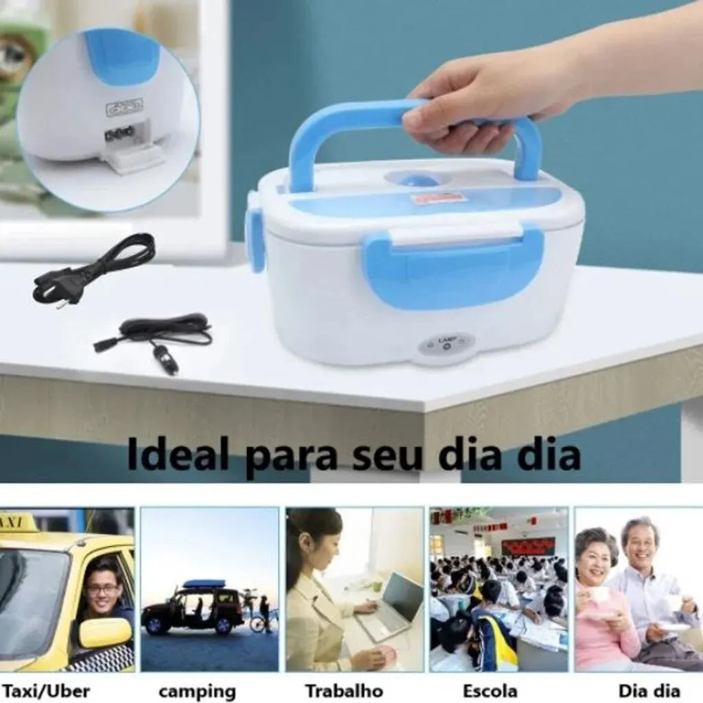 Marmita Elétrica Portátil com Cabo para Carro, Aço Inoxidável